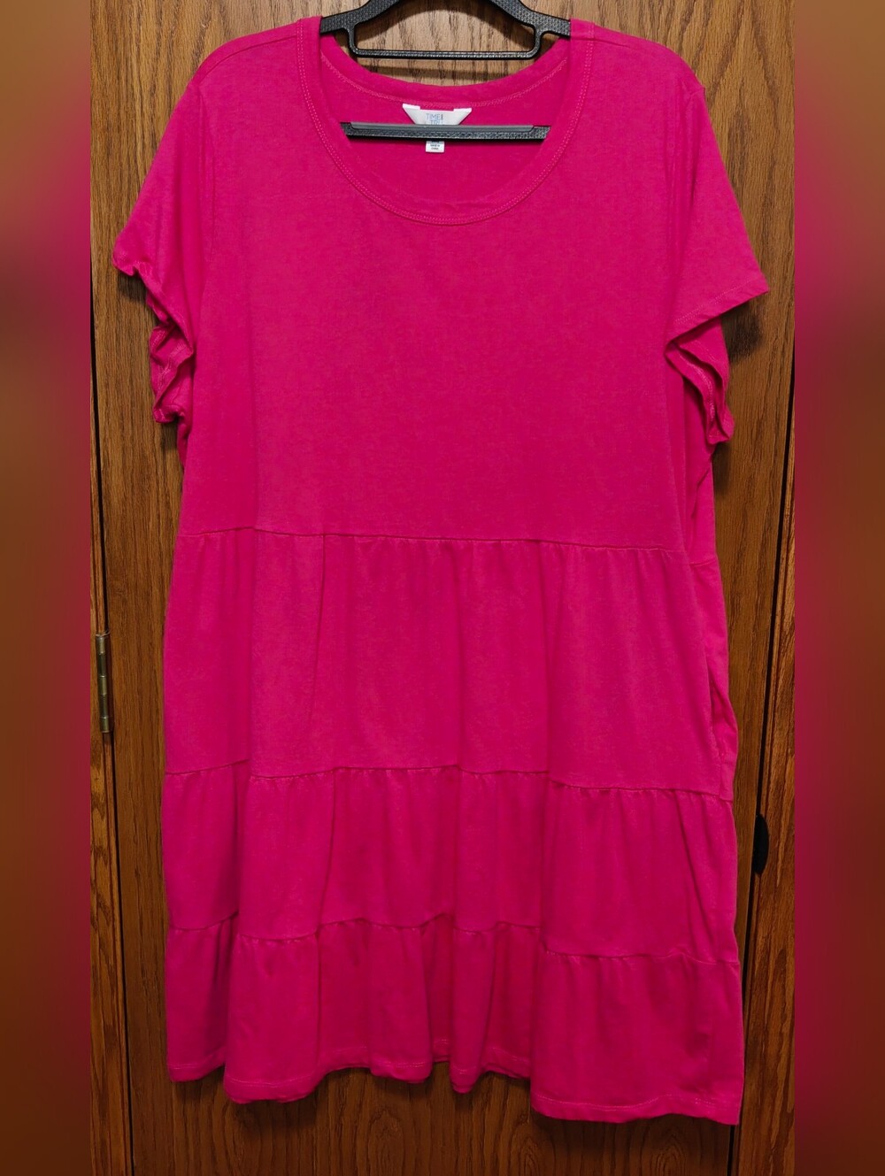 Time and Tru Hot Pink Casual Mini Dress, Size XXL